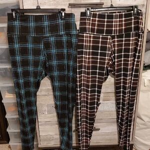 Plaid Women's Leggings - Set Of 2